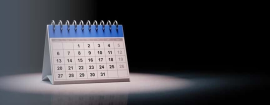 Calendar in the dark